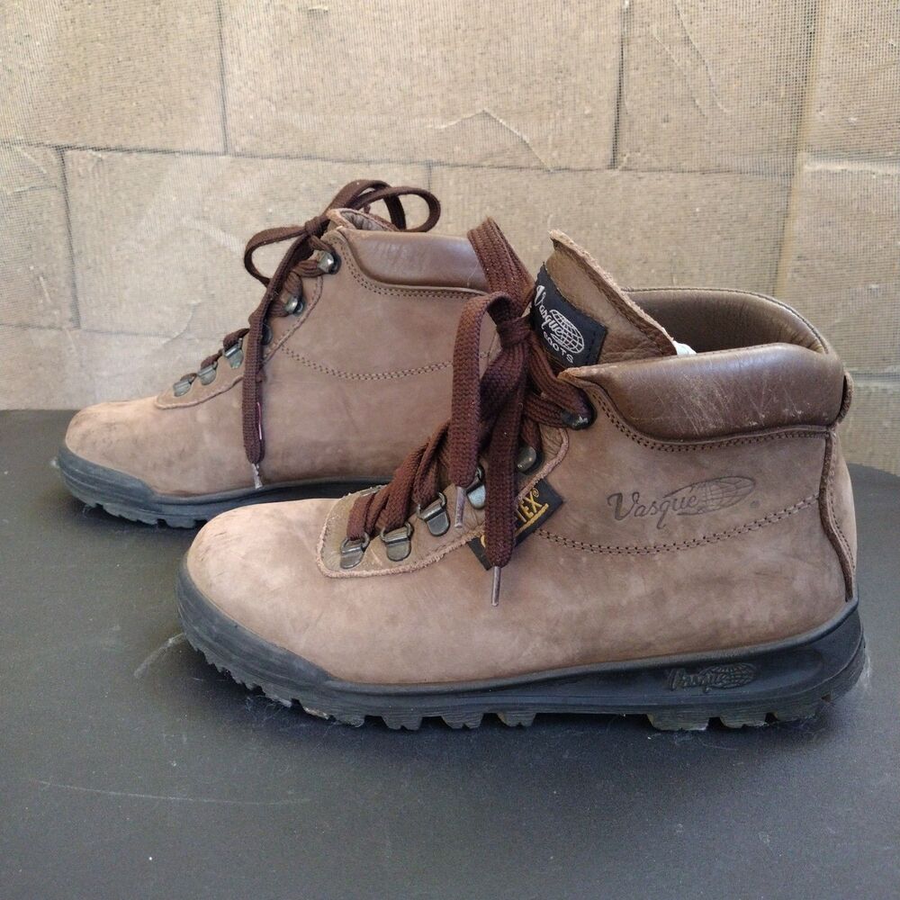 Vtg Vasque Sundowner GTX 7931 Hiking Boots Womens Sz 7.5 M Brown Leather GoreTex